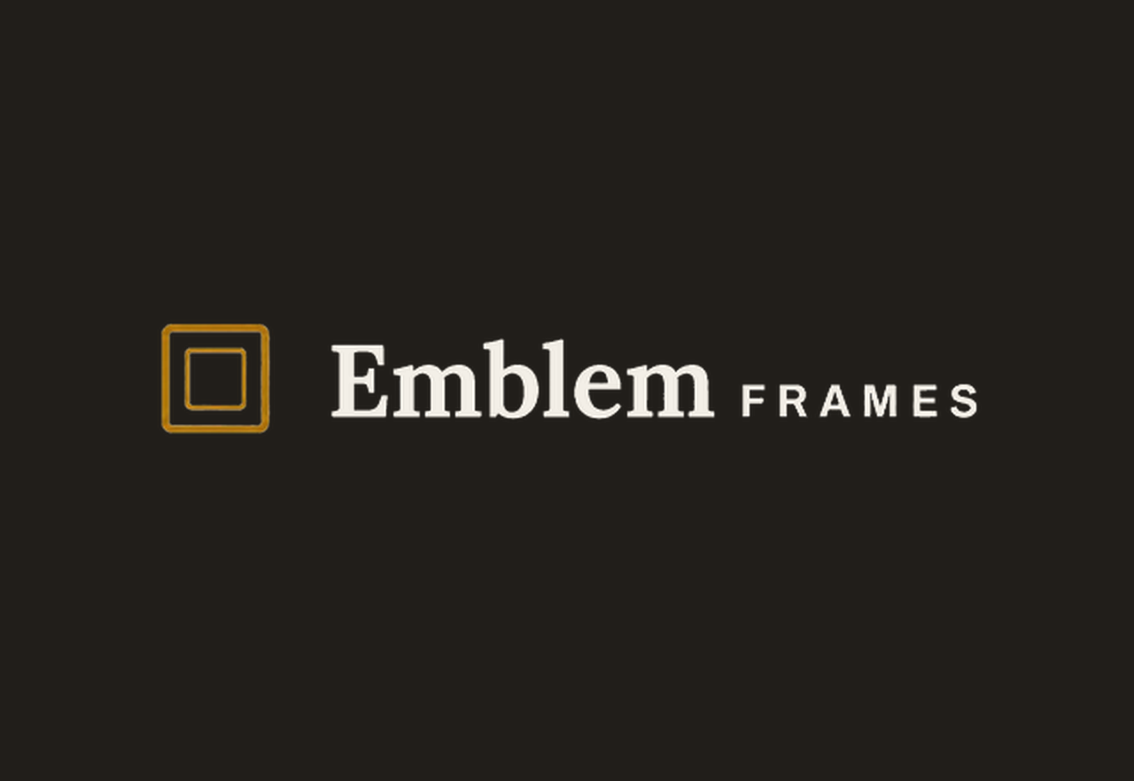 Emblem Frames logo on dark